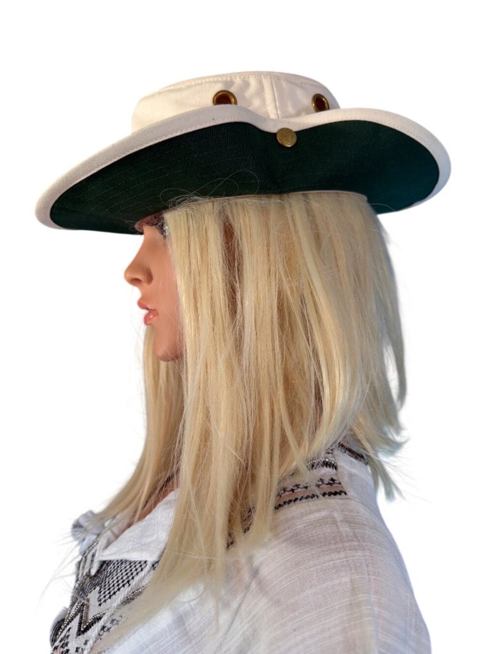 New Tilley T4 Cotton Duck Sun Hat 7 S 56.5cm Vintage HTF Ivory Green - Picture 7 of 14